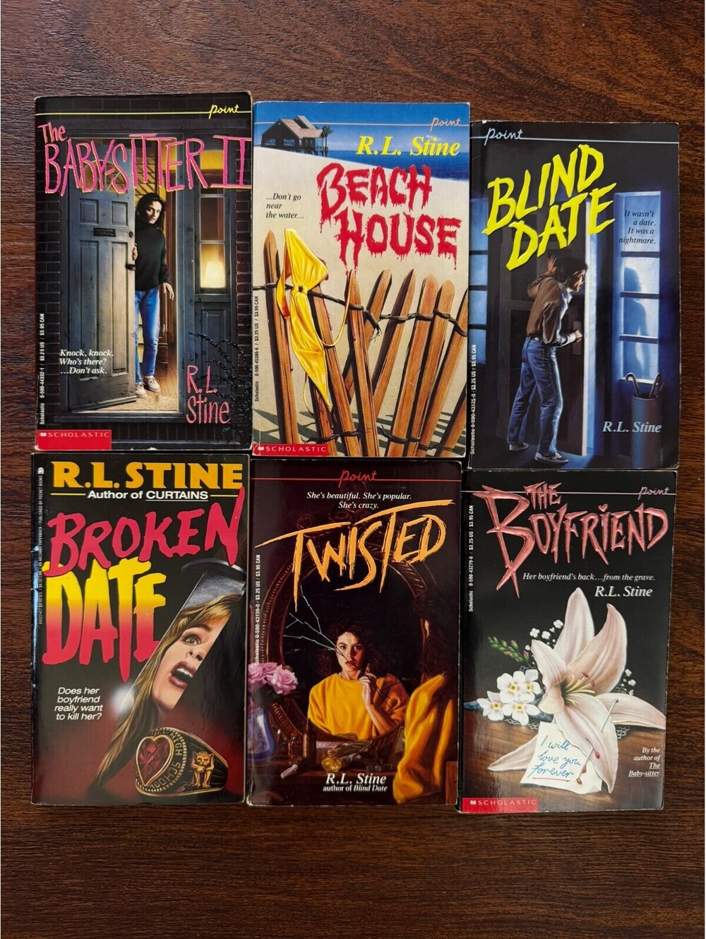 Vintage R.L. Stine Point Horror Paperback Book Lot of 6 1980s 1990s Teen Horror